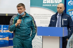 Pavel Shibalov, Head of JSC NIPIgaspererabotka Project office (Amur GPP construction), and Yuri Lebedev, General Director of Gazprom Pererabotka Blagoveshchensk (from left to right).