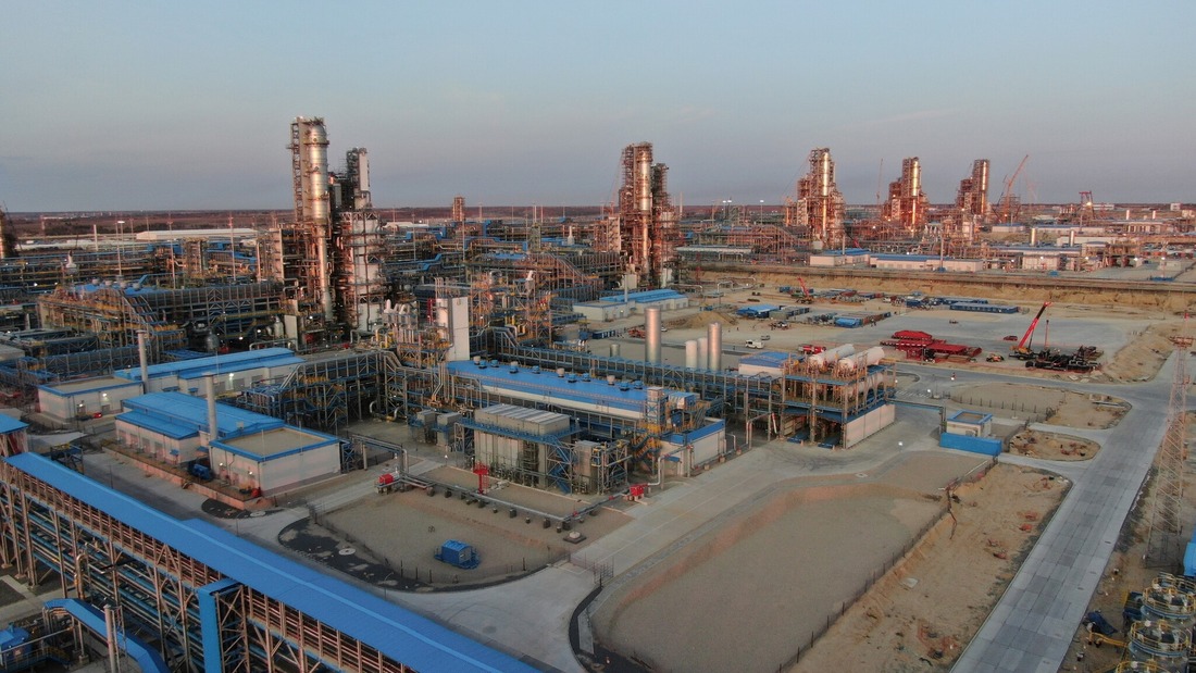 Amur GPP construction site view in October 2022.
