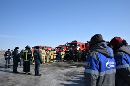 Similar drill in the area of construction of the Amur Gas processing Plant are held regularly on the eve of the spring and autumn fire-hazardous periods in the region.