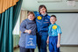 At the end of the meeting, little Sergey Popov and Nastya Mironenko presented oranges to all the volunteers.